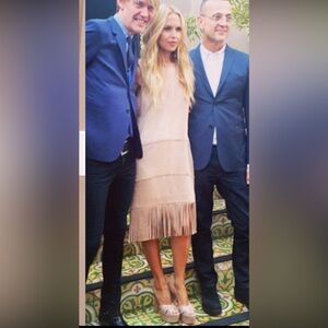 RACHEL ZOE 100% Goat Leather Crew Neck Knee-Length Dress NWOT Size 8